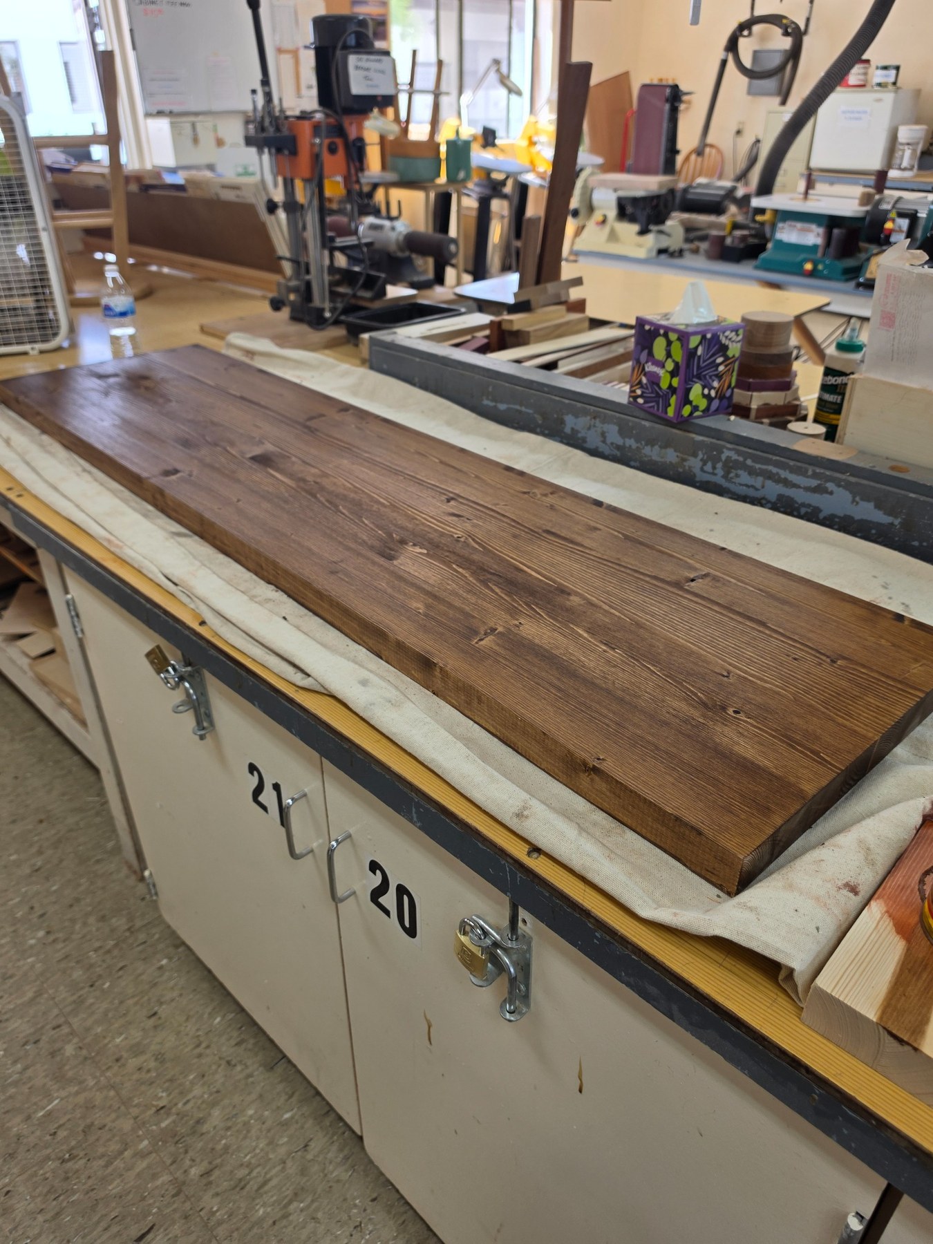 Finished stained wood top